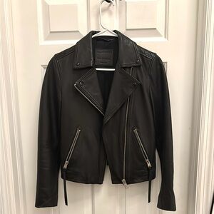 All Saints Dalby Black Leather Jacket